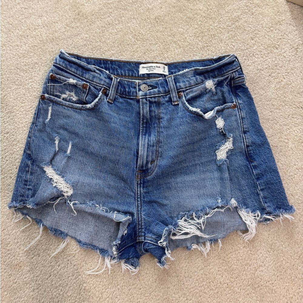Women’s Abercrombie The Mom Short High Rise Denim Sz 8 Curve Love